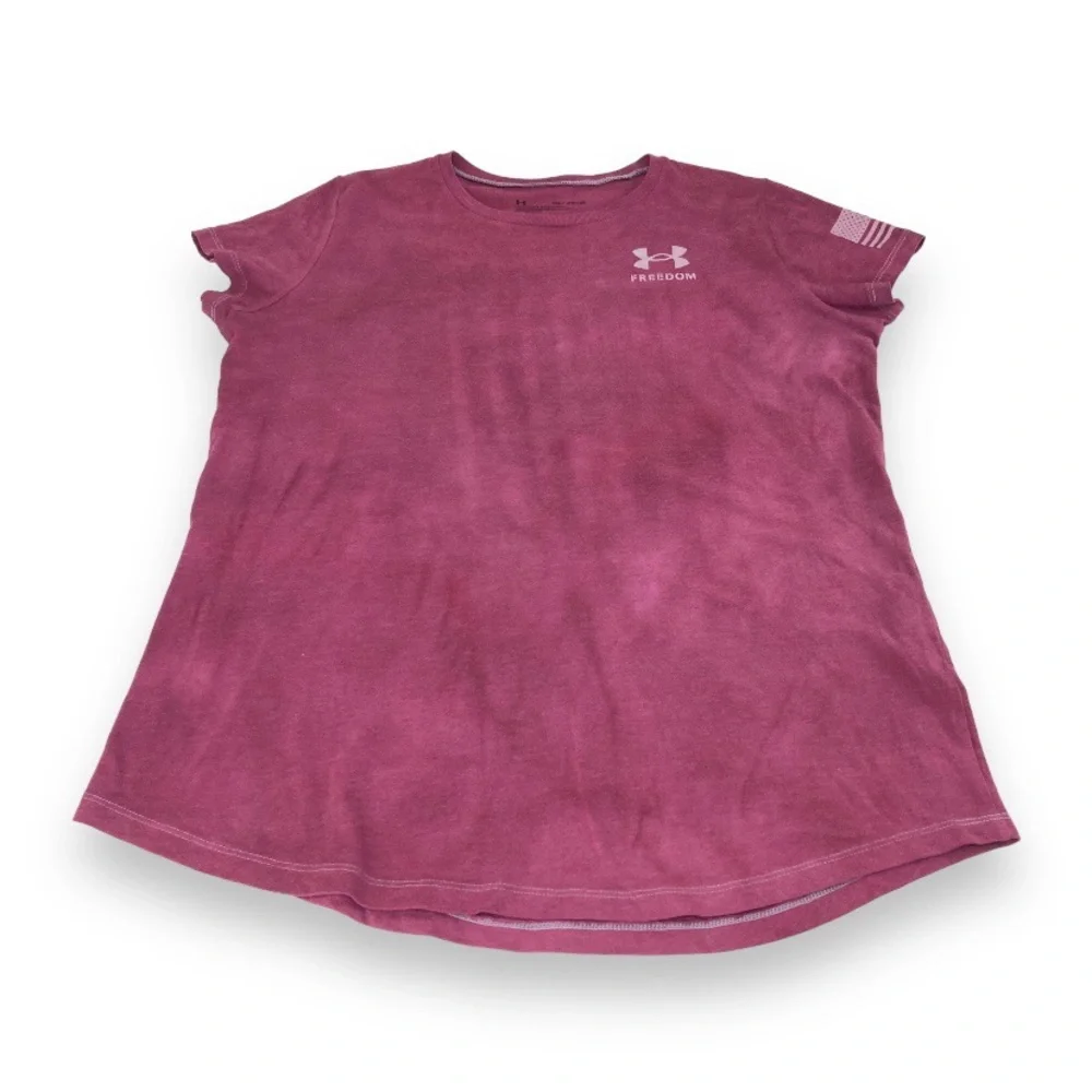 Under Armour Girls' UA Freedom Flag Foil tyedye T-Shirt YXL